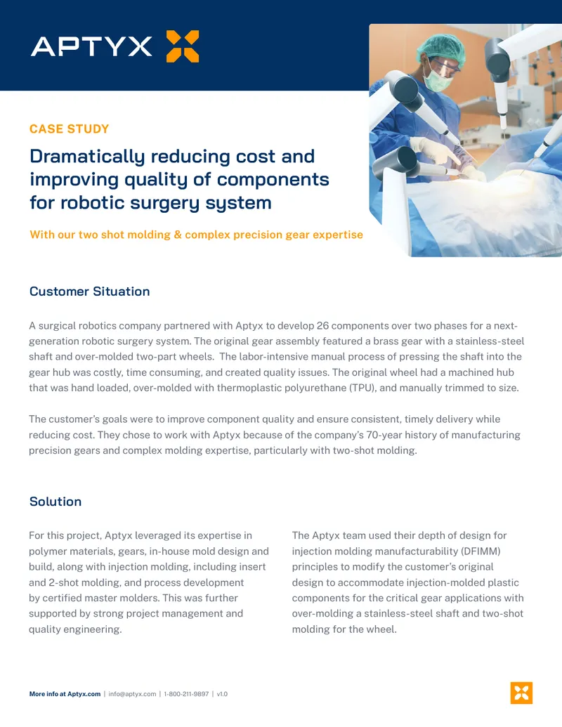Cost Reduction and Quality Improvement in Robotic Surgery Components