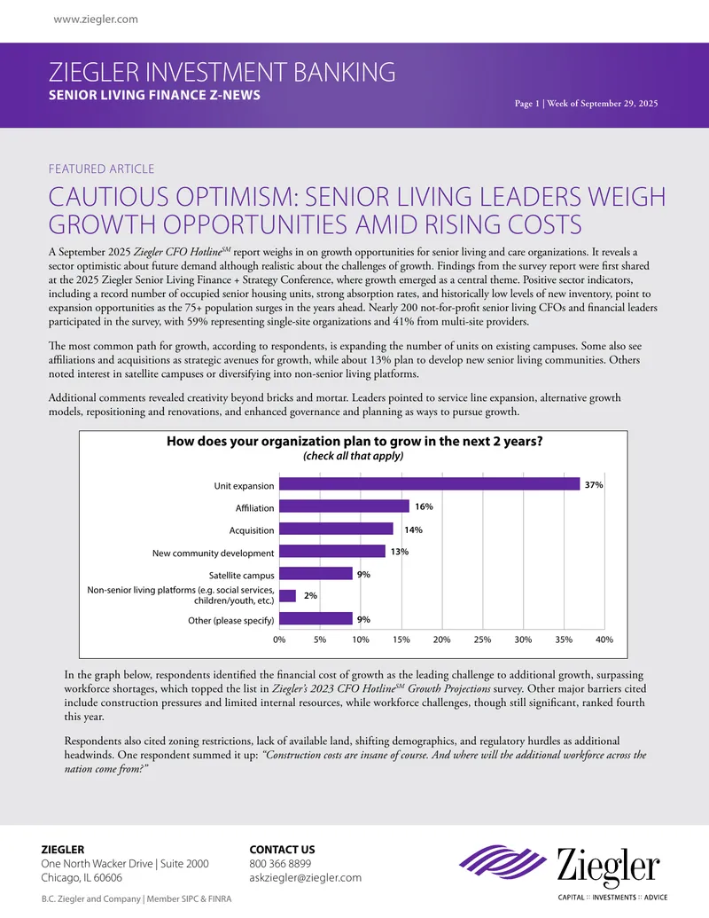 Senior Living Finance Growth Opportunities Report