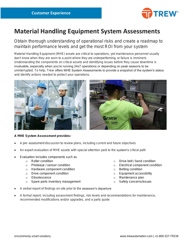 Material Handling Equipment System Assessment Guide