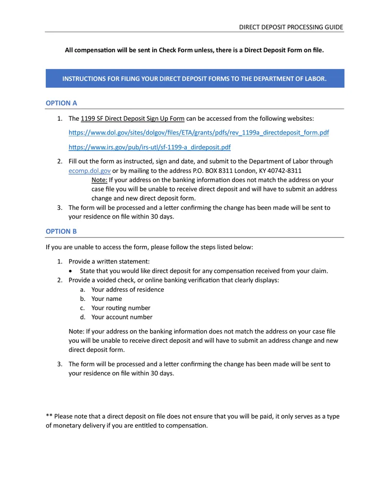 Direct Deposit Processing Guide