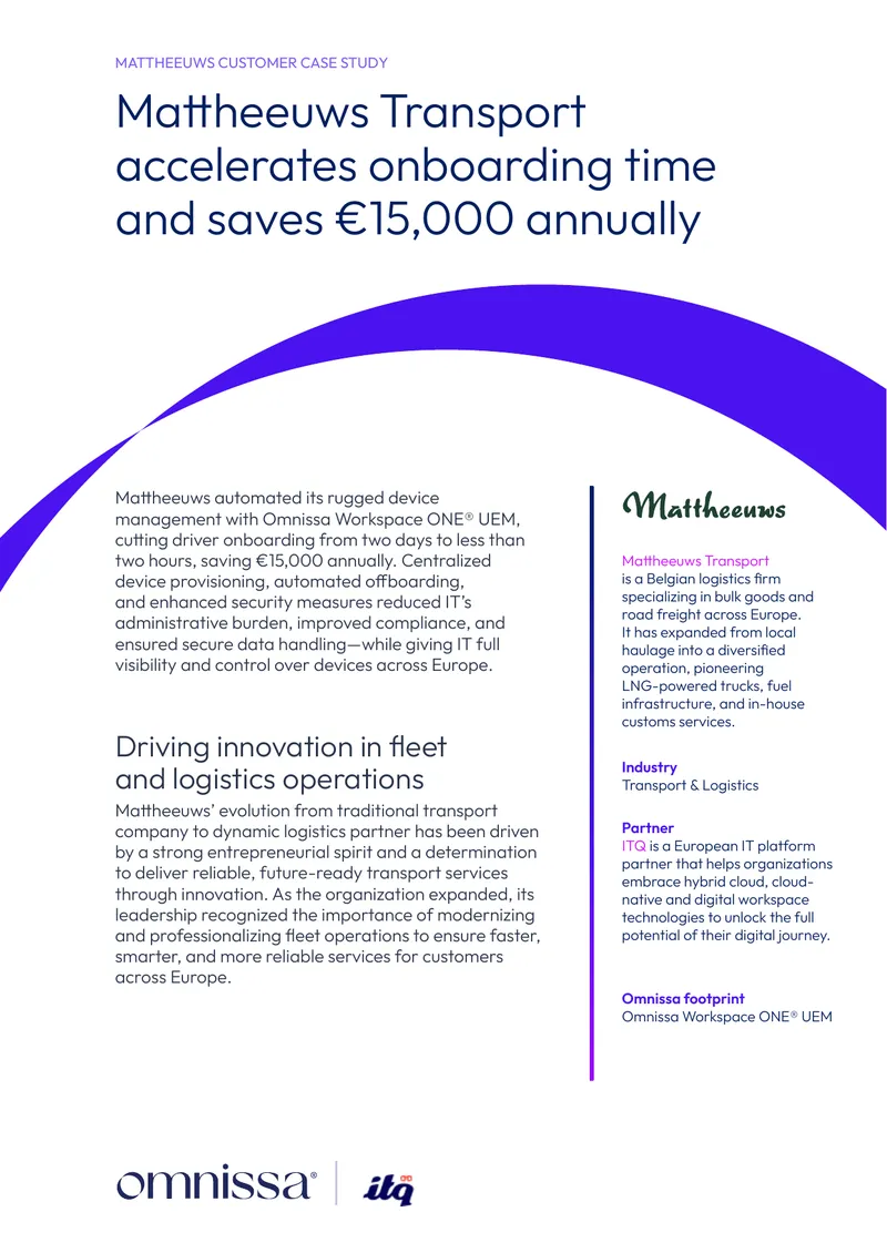Mattheeuws Transport Device Management Case Study