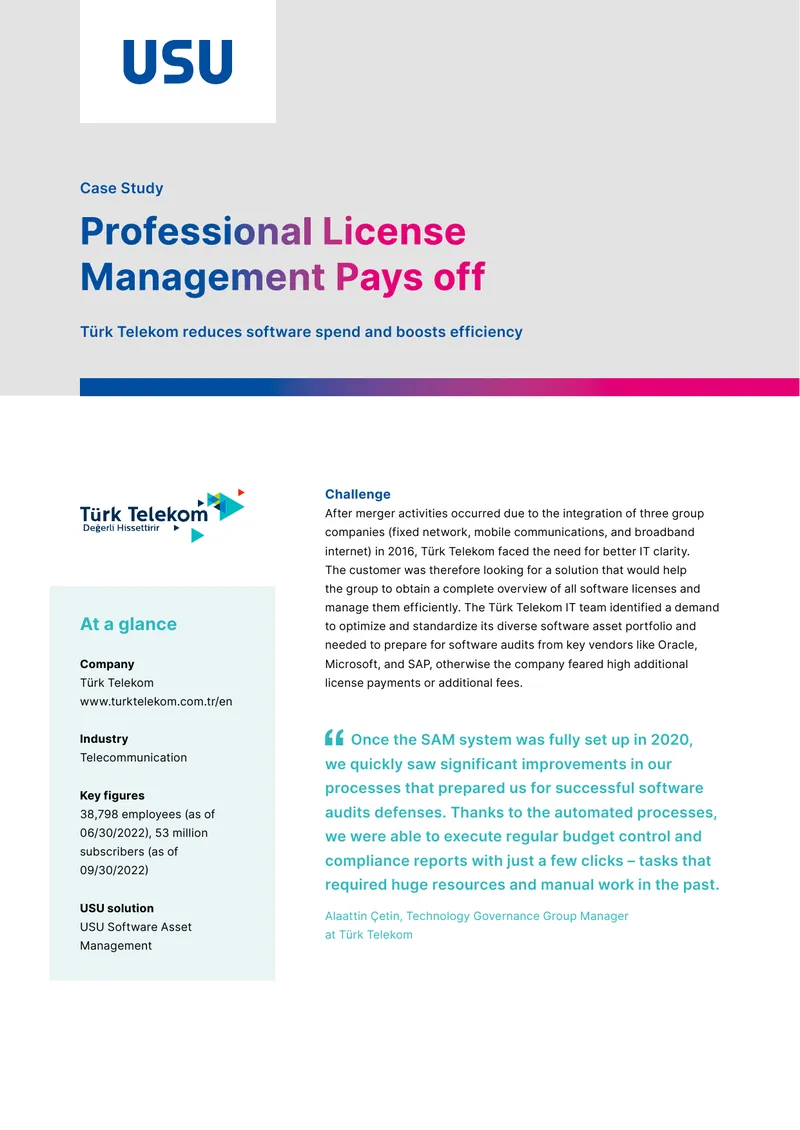 Türk Telekom Software Asset Management Case Study
