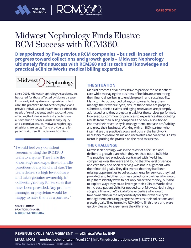Midwest Nephrology Associates Revenue Cycle Management Case Study