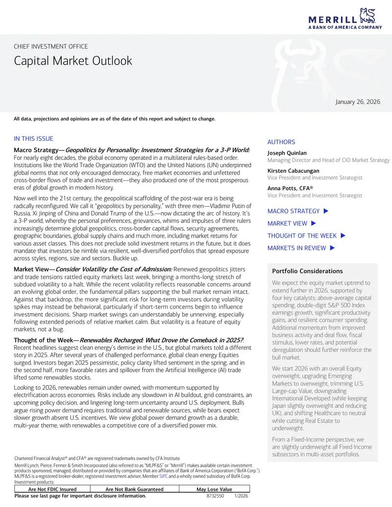 Capital Market Outlook for 2026