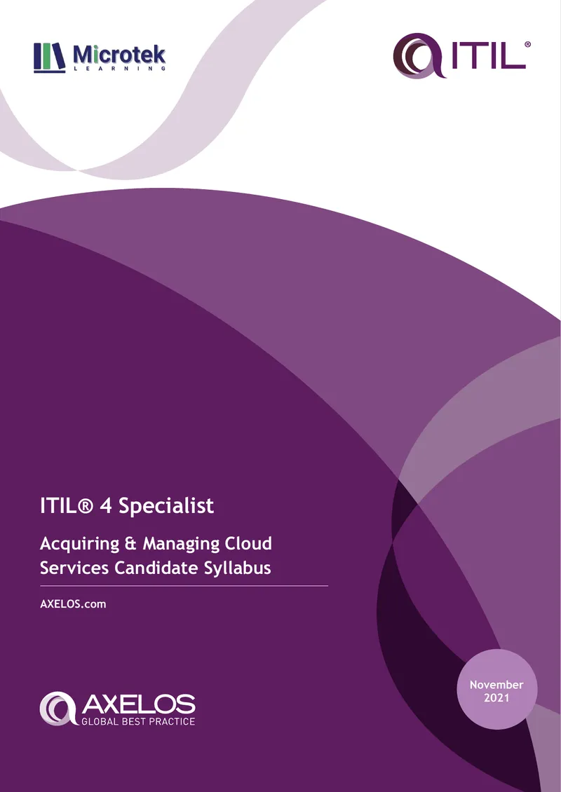 ITIL 4 Acquiring and Managing Cloud Services Candidate Syllabus preview page 1