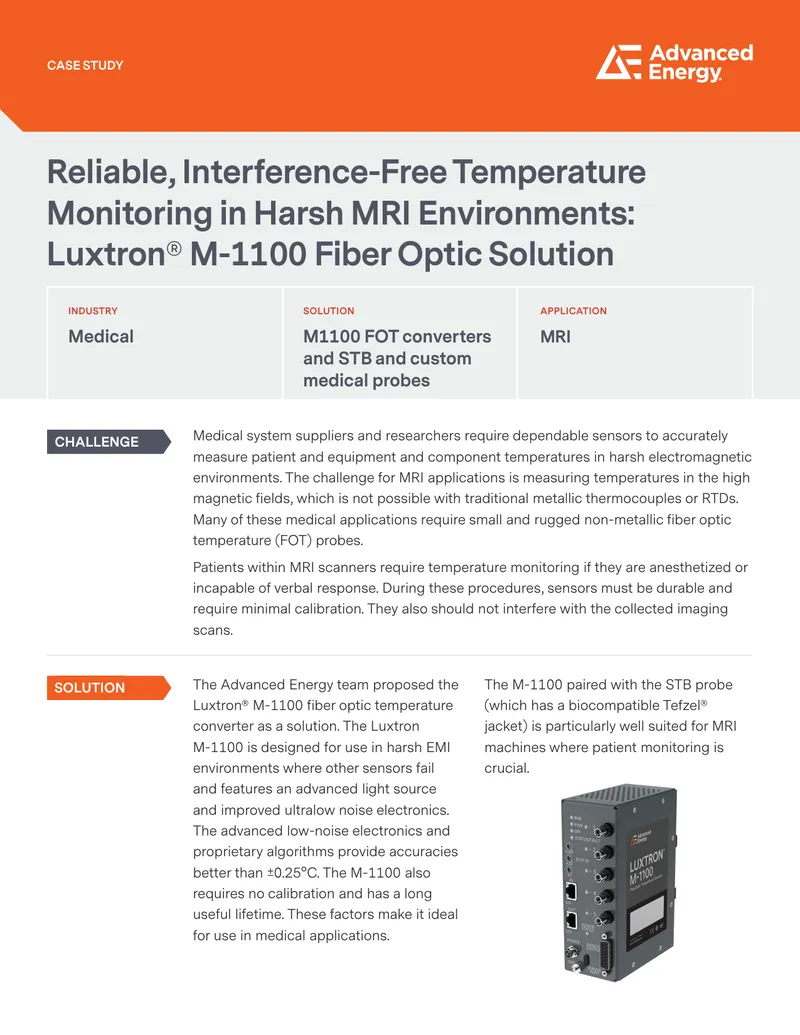 Fiber Optic Temperature Monitoring in MRI Environments