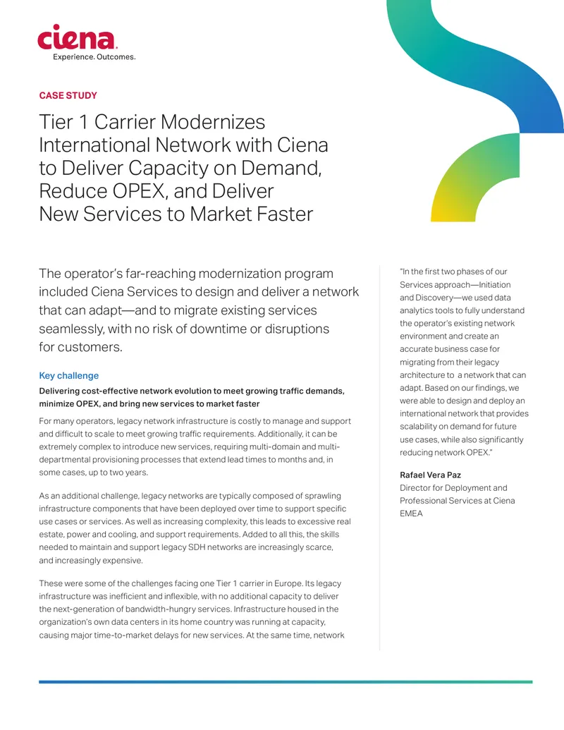 Tier 1 Carrier Network Modernization Case Study