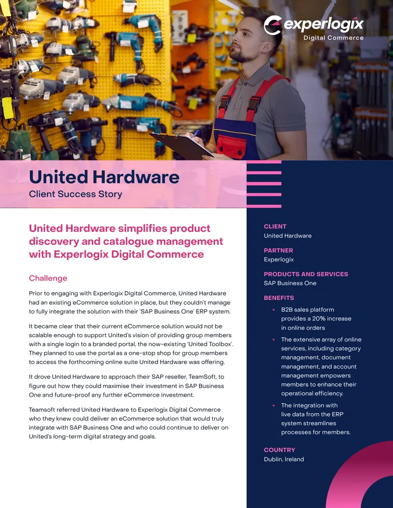 United Hardware Digital Commerce Client Success Story preview page 1