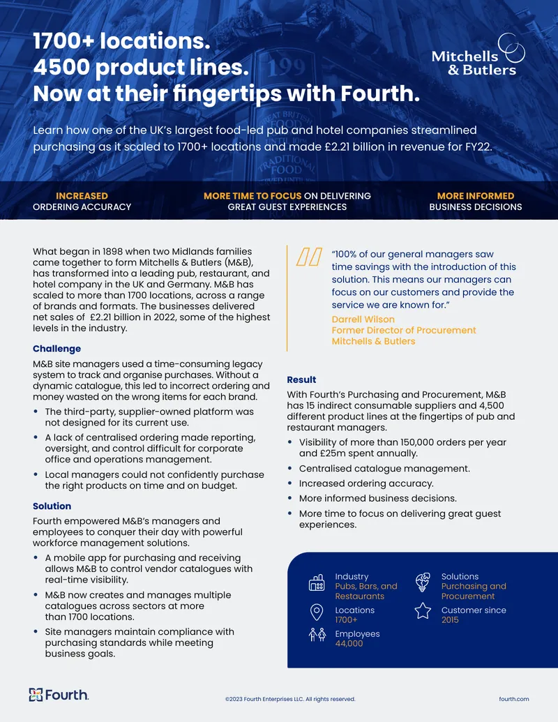 Mitchells & Butlers Purchasing Solution Overview