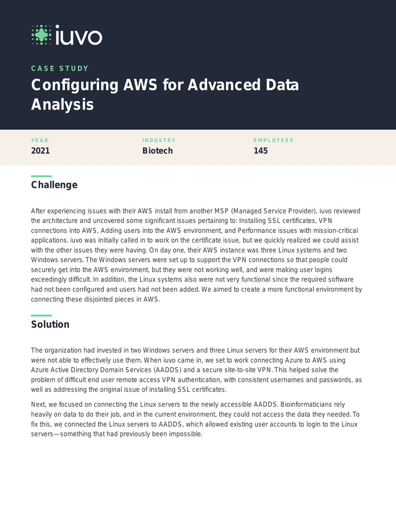 Configuring AWS for Advanced Data Analysis
