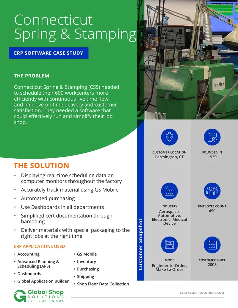 Connecticut Spring & Stamping ERP Software Case Study