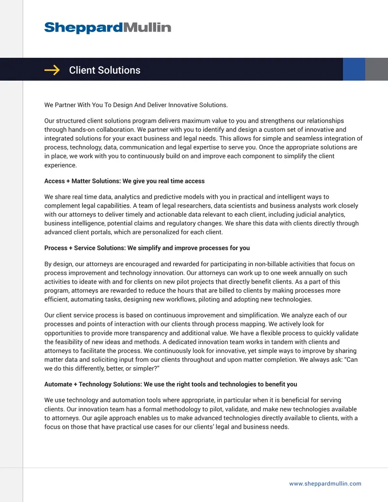 Client Solutions Program Overview