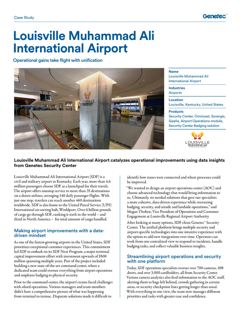 Operational Improvements at Louisville Muhammad Ali International Airport