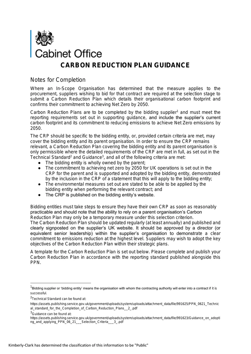 Carbon Reduction Plan Guidance for Suppliers