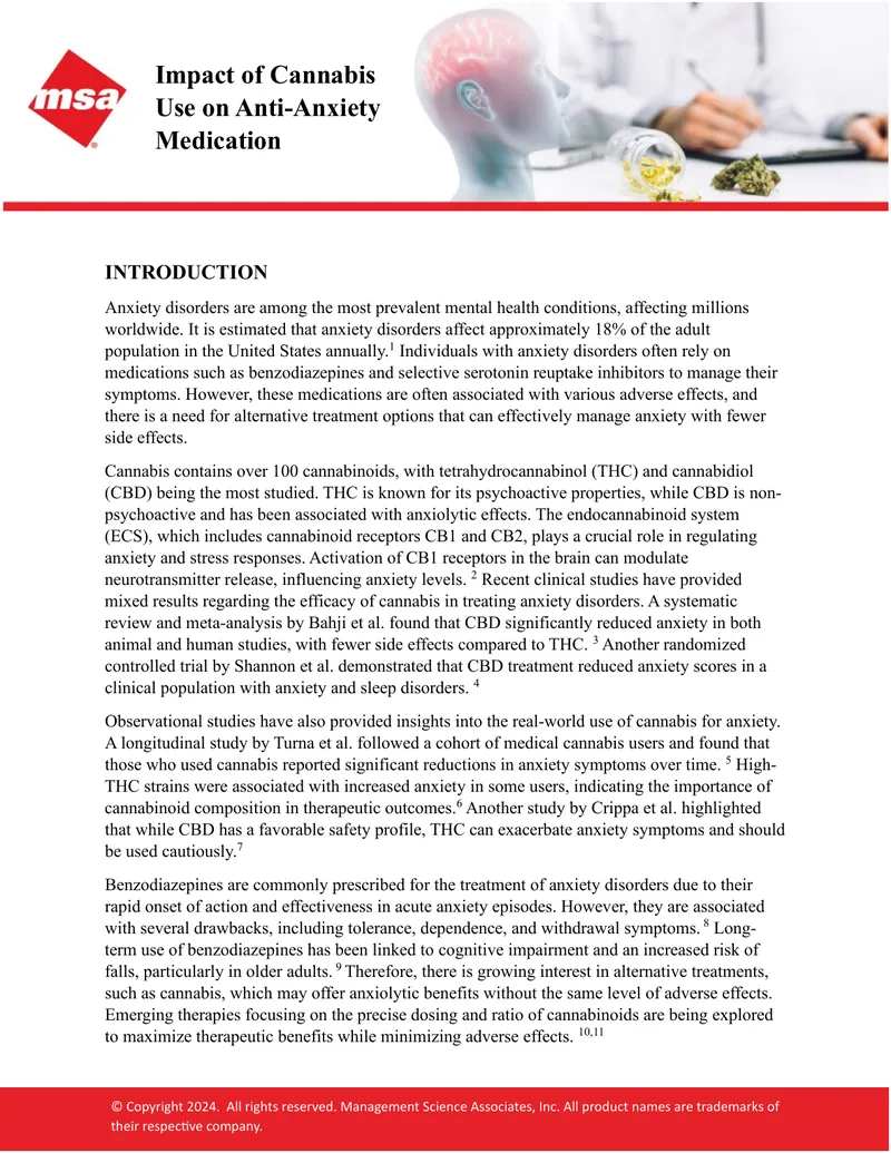 Impact of Cannabis Use on Anti-Anxiety Medication
