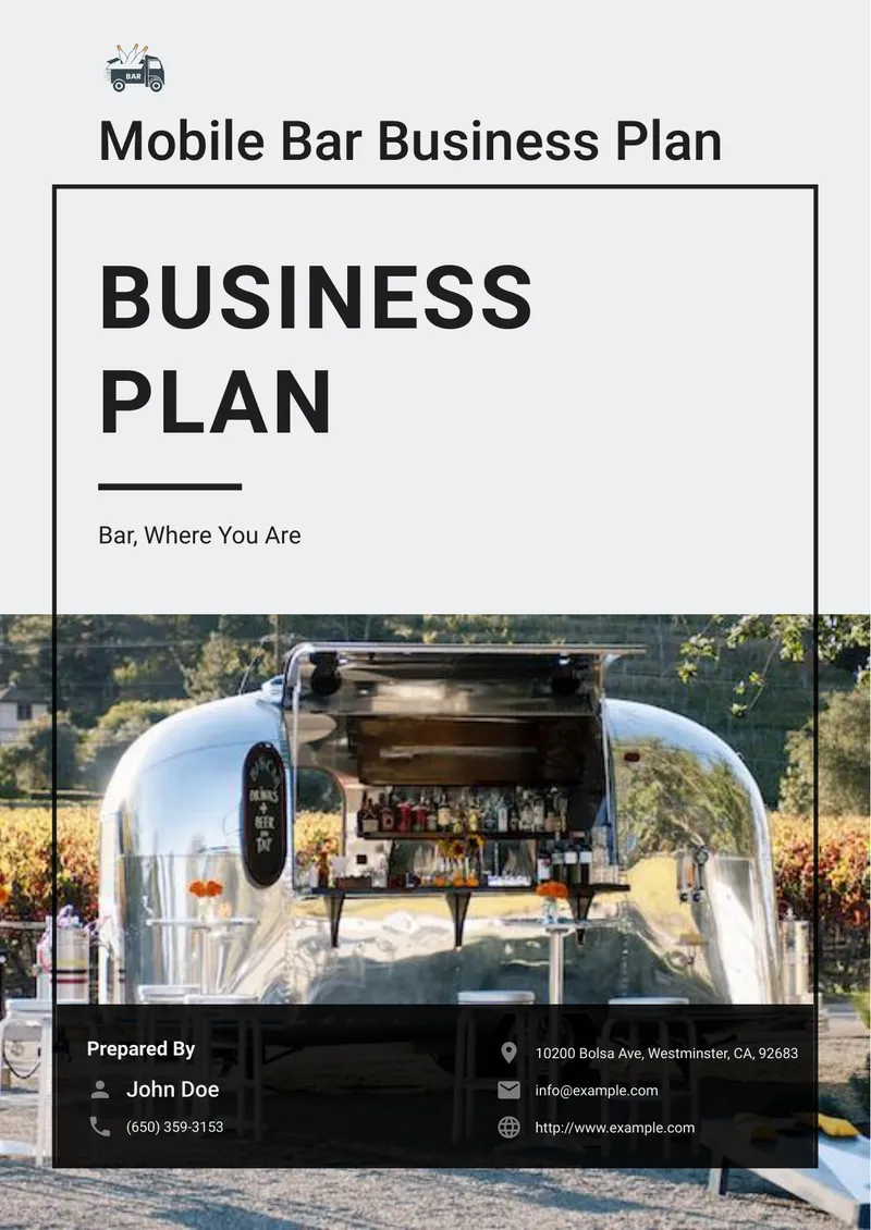 Mobile Bar Business Plan Overview