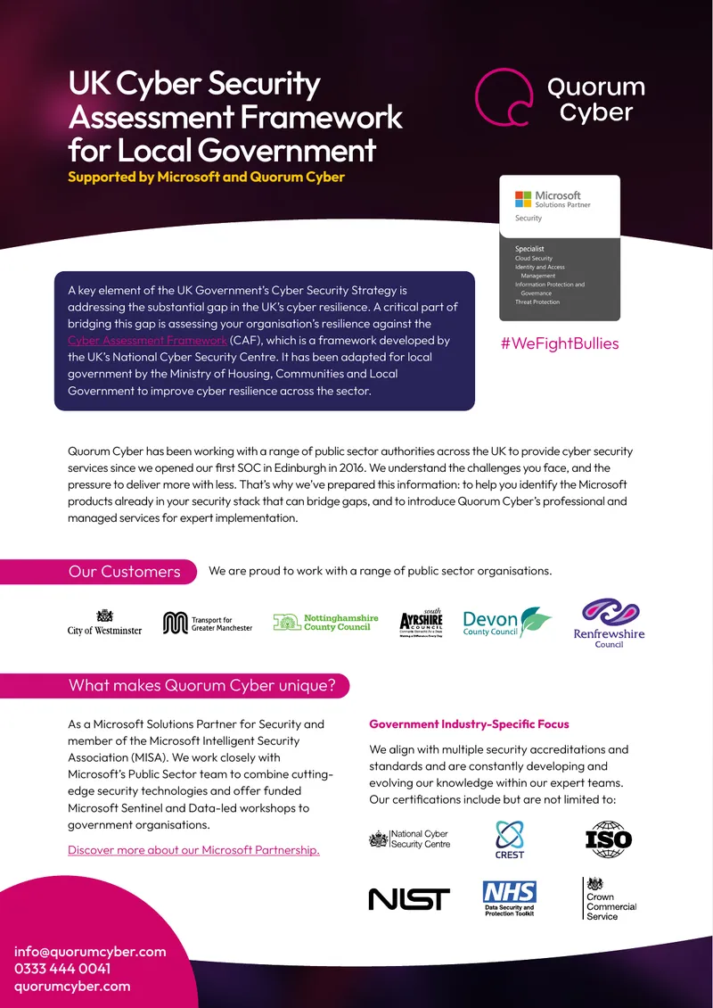 UK Cyber Security Assessment Framework for Local Government
