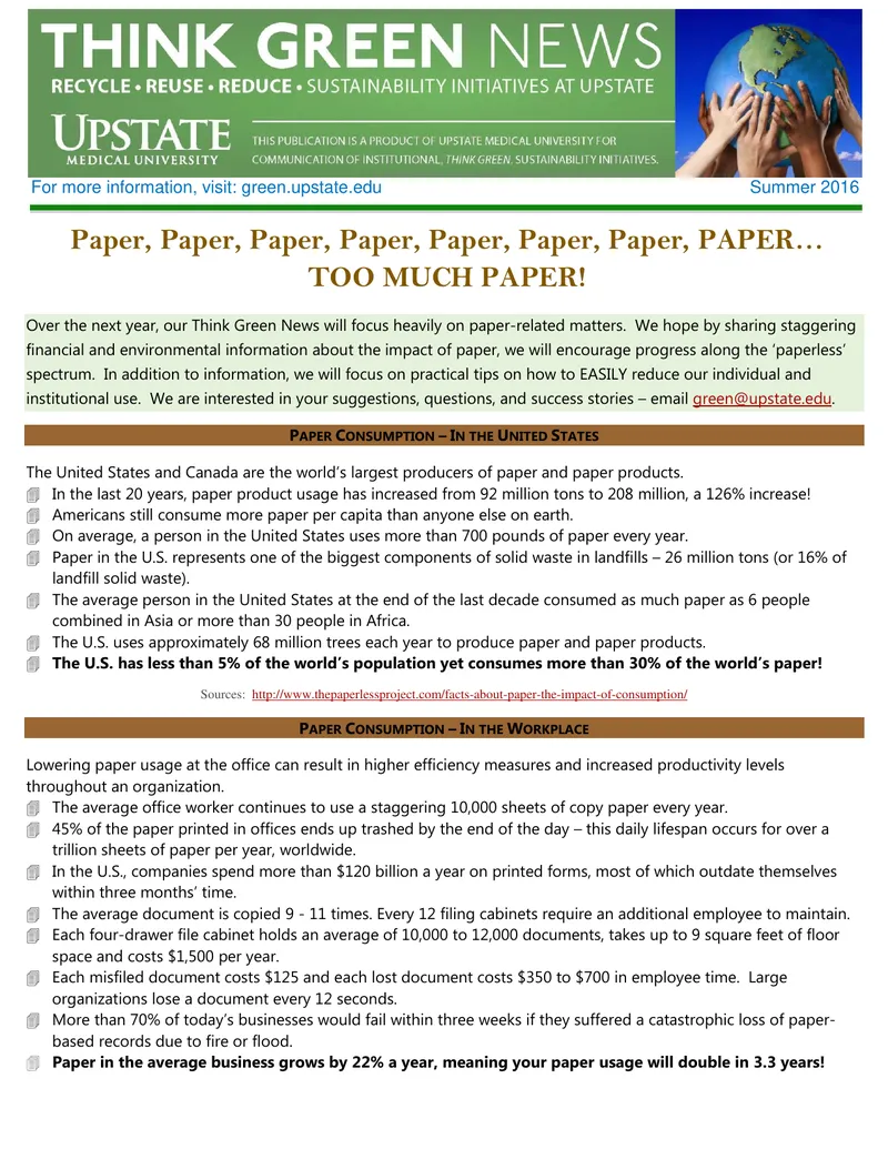 Strategies for Reducing Paper Consumption