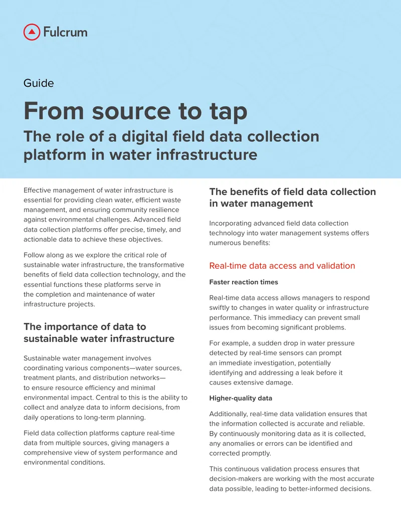 Field Data Collection in Water Infrastructure Management