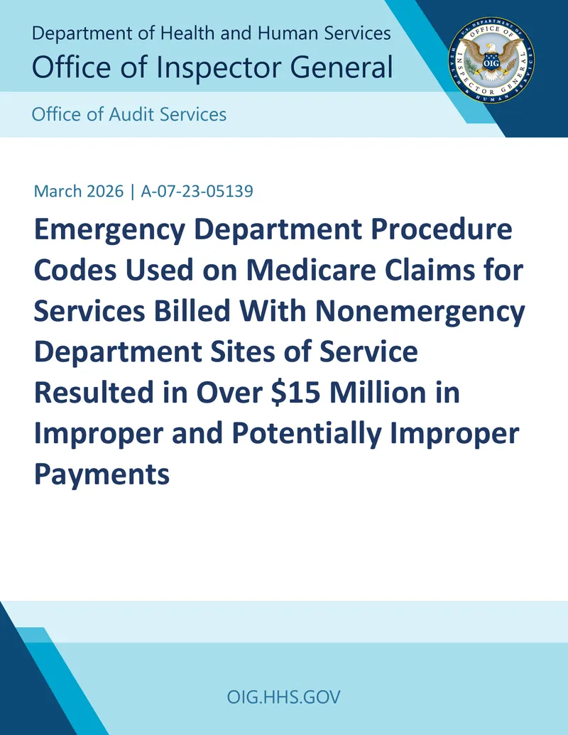 Emergency Department Procedure Codes Audit Findings