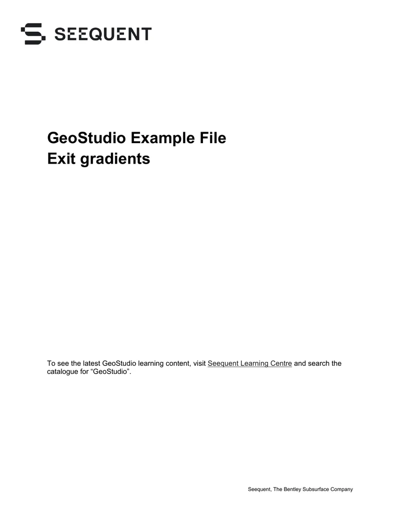 GeoStudio Example on Exit Gradients