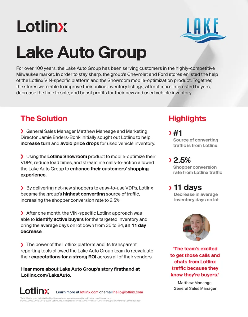 Lake Auto Group VIN-Specific Platform Implementation