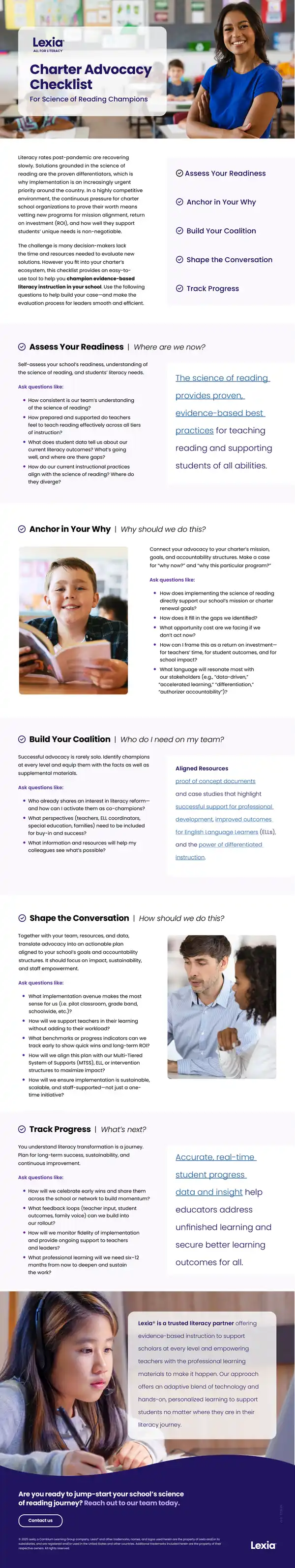 Charter Advocacy Checklist for Science of Reading Champions