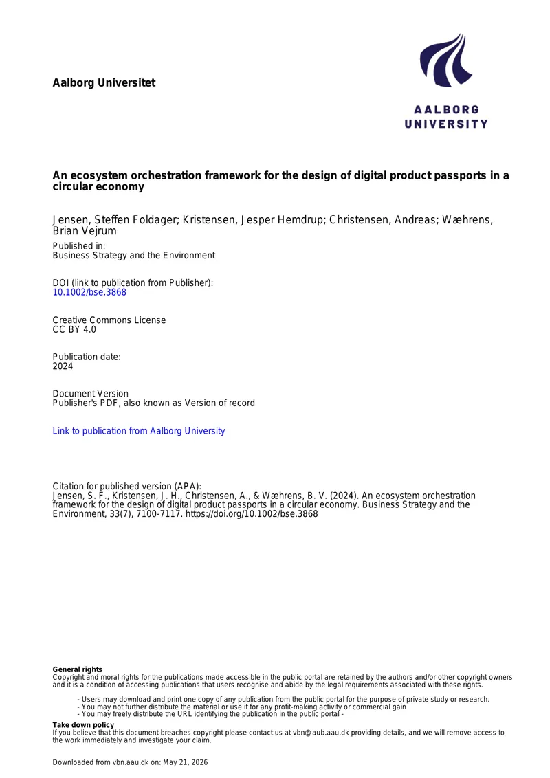Ecosystem Orchestration Framework for Digital Product Passports