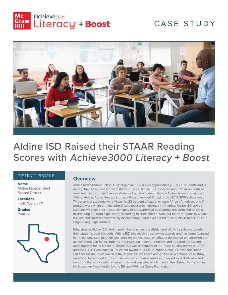 Aldine ISD Literacy Improvement Case Study