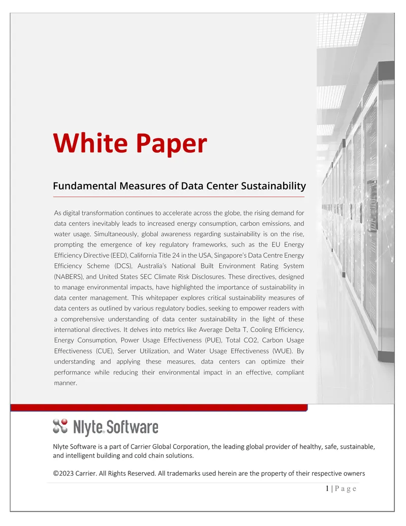 Fundamental Measures of Data Center Sustainability