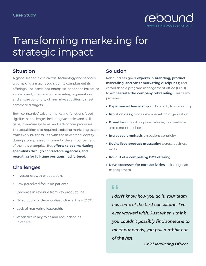 Transforming Marketing for Strategic Impact