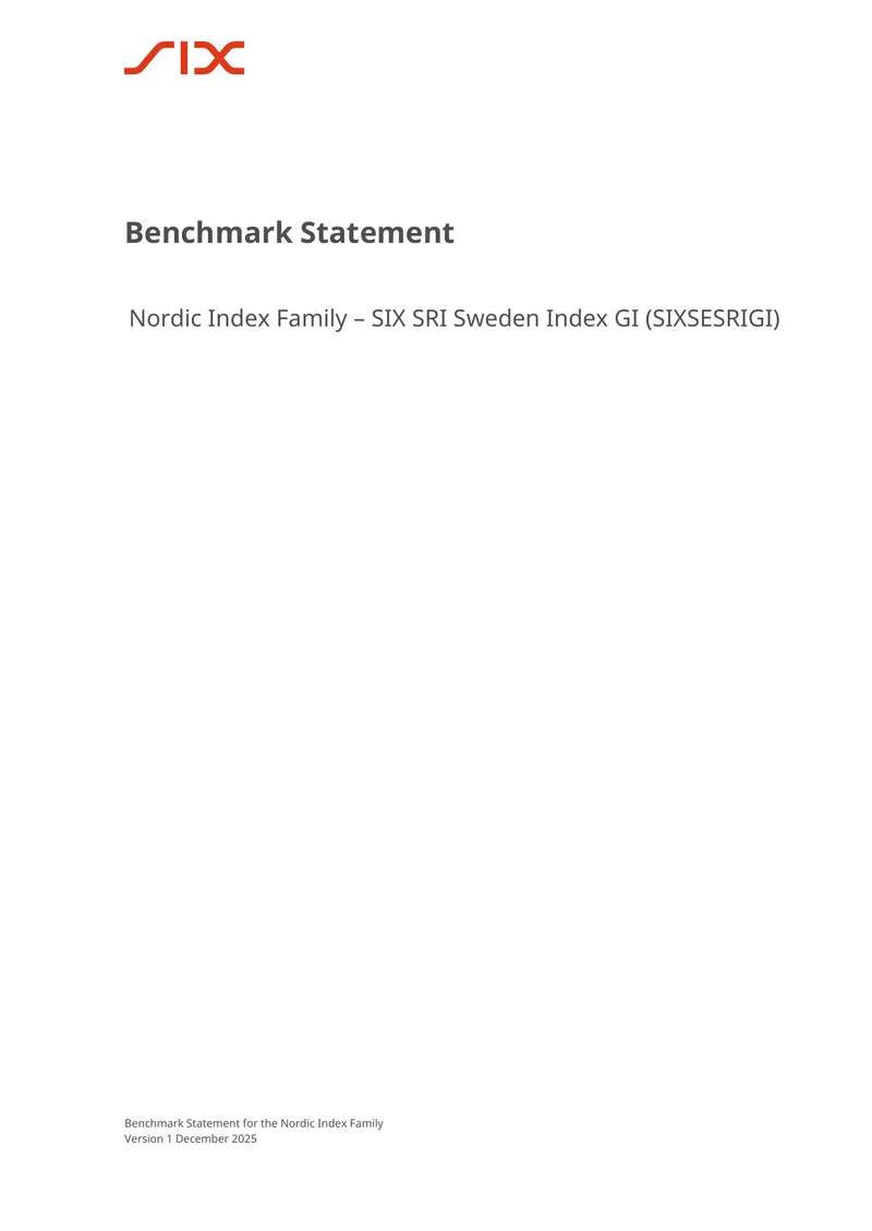 Benchmark Statement for the Nordic Index Family