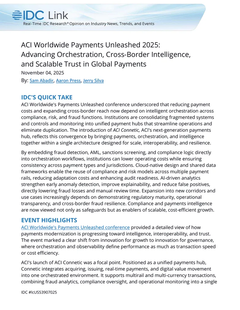ACI Worldwide Payments Unleashed 2025 Conference Summary