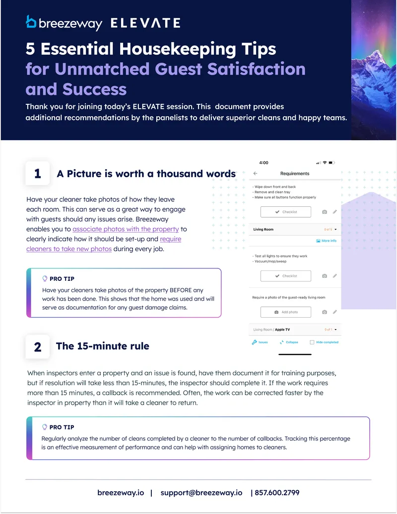 Housekeeping Recommendations for Guest Satisfaction