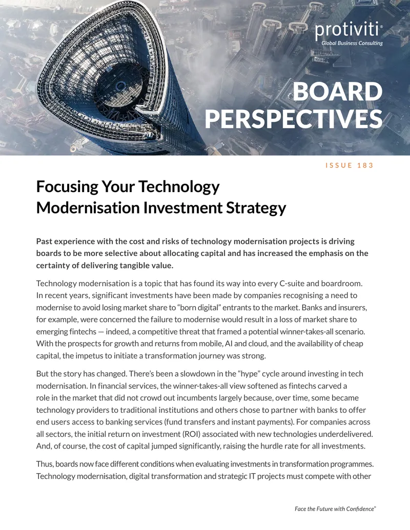 Focusing Your Technology Modernisation Investment Strategy preview page 1