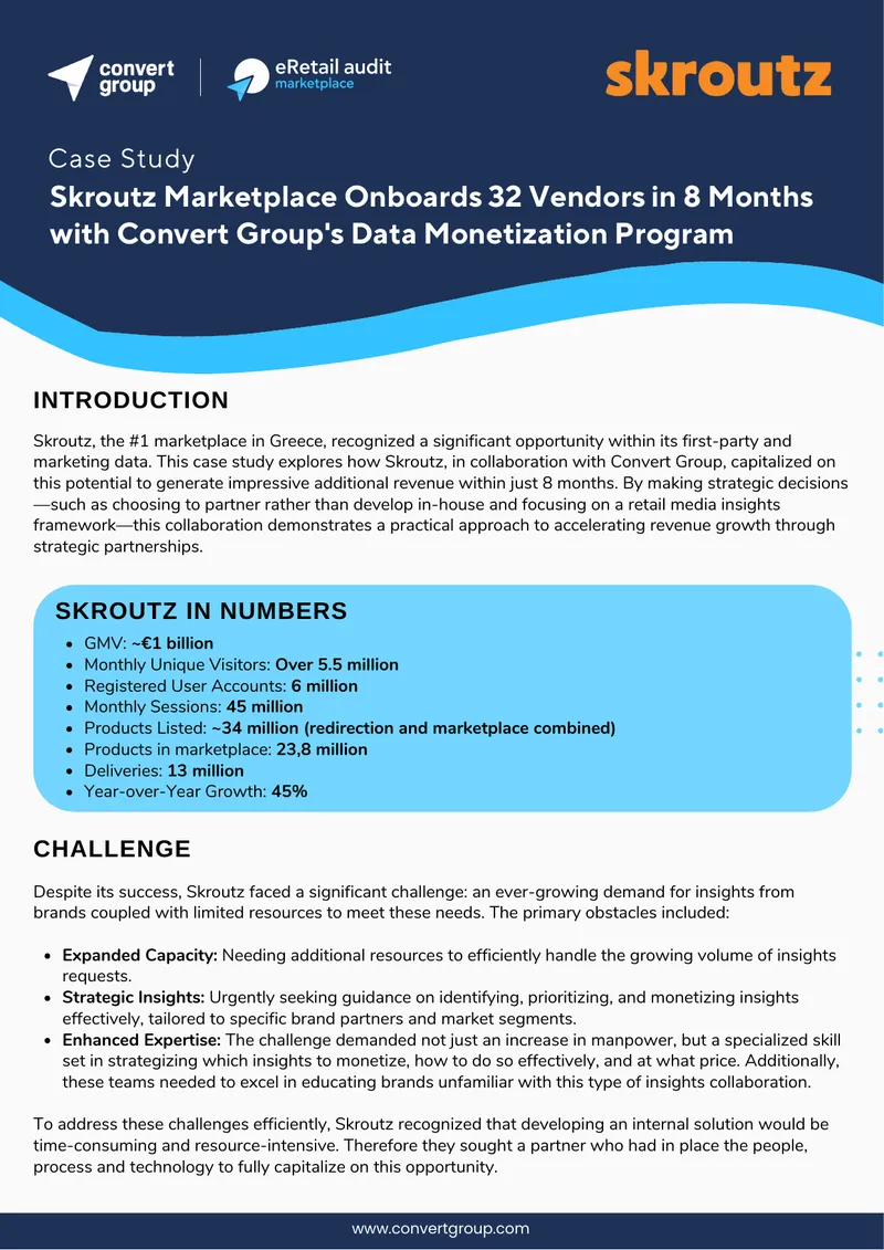 Skroutz Marketplace Data Monetization Case Study