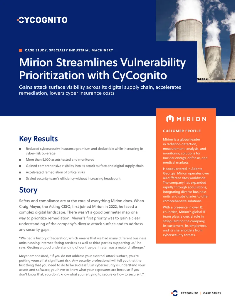 Mirion Case Study on Vulnerability Prioritization