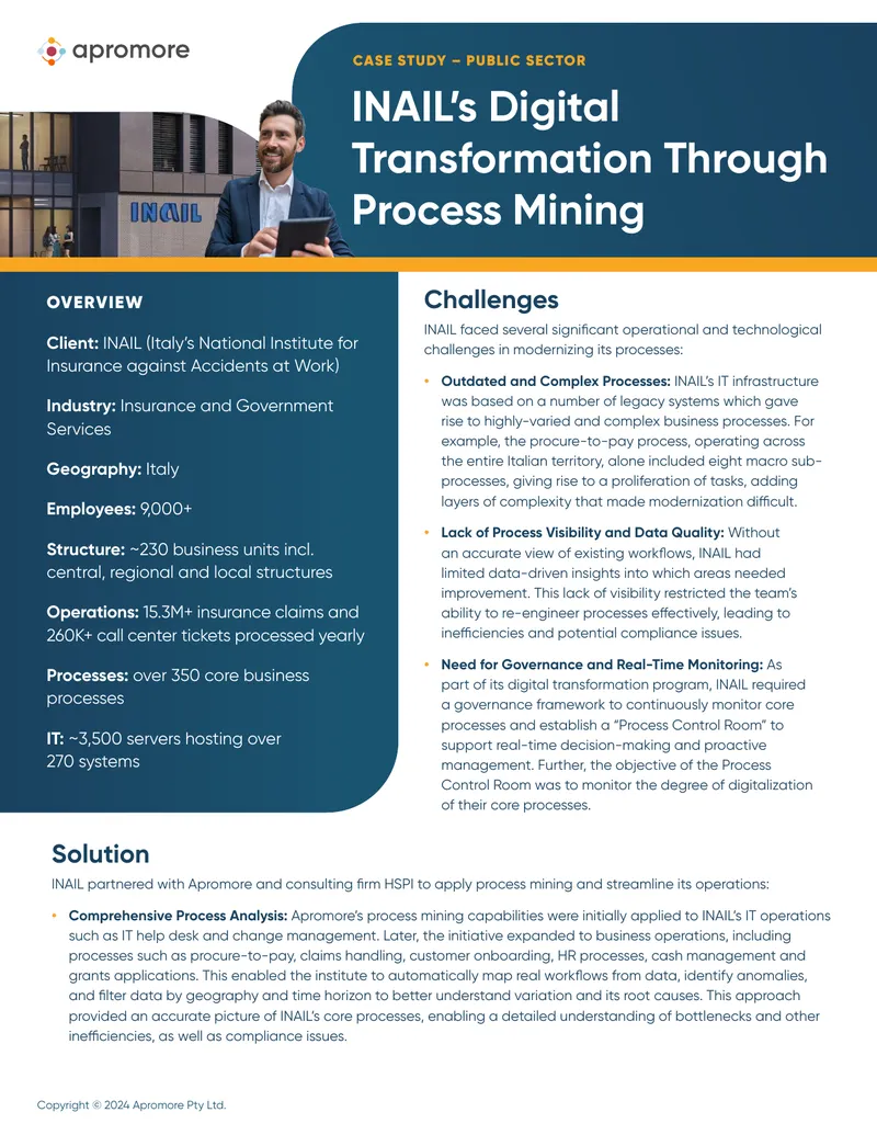 INAIL Digital Transformation Through Process Mining