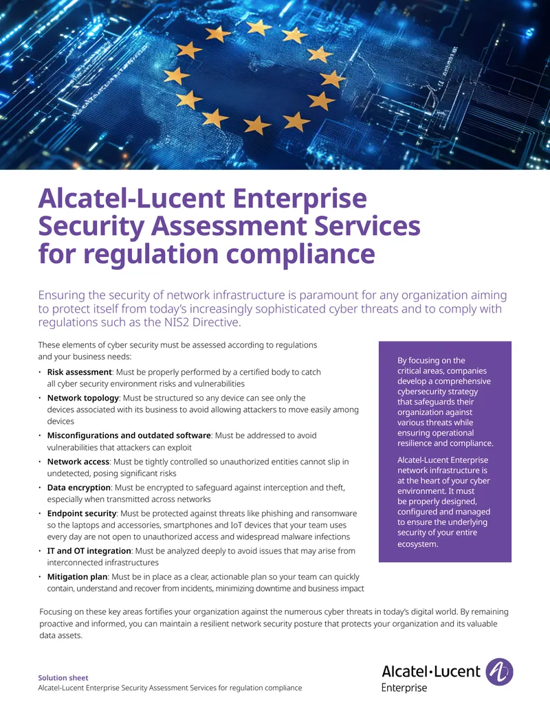 Alcatel-Lucent Enterprise Security Assessment Services Guide