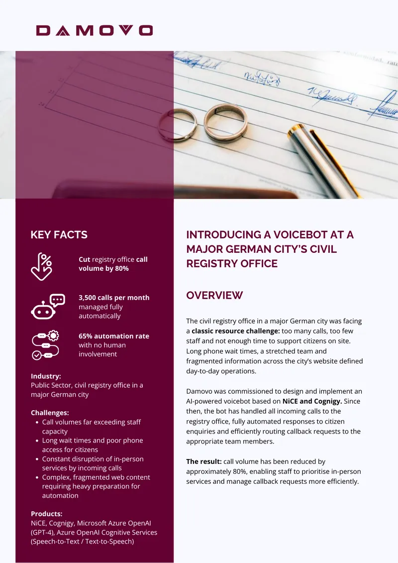 AI-Powered Voicebot Implementation at Civil Registry Office