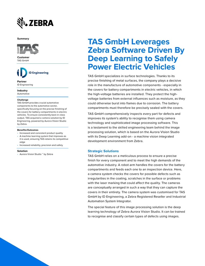 TAS GmbH Implements Deep Learning for Quality Control