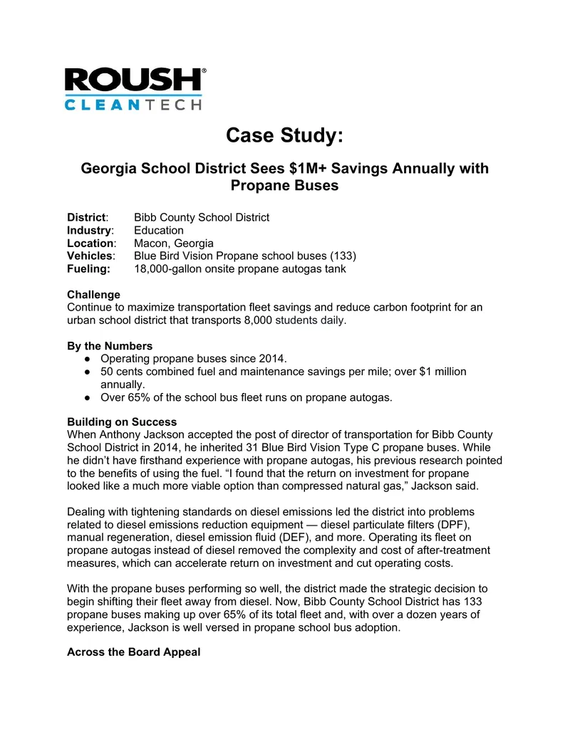 Bibb County School District Propane Bus Case Study