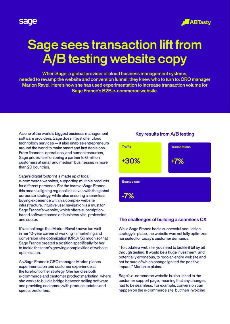 Website Optimization Strategies at Sage France