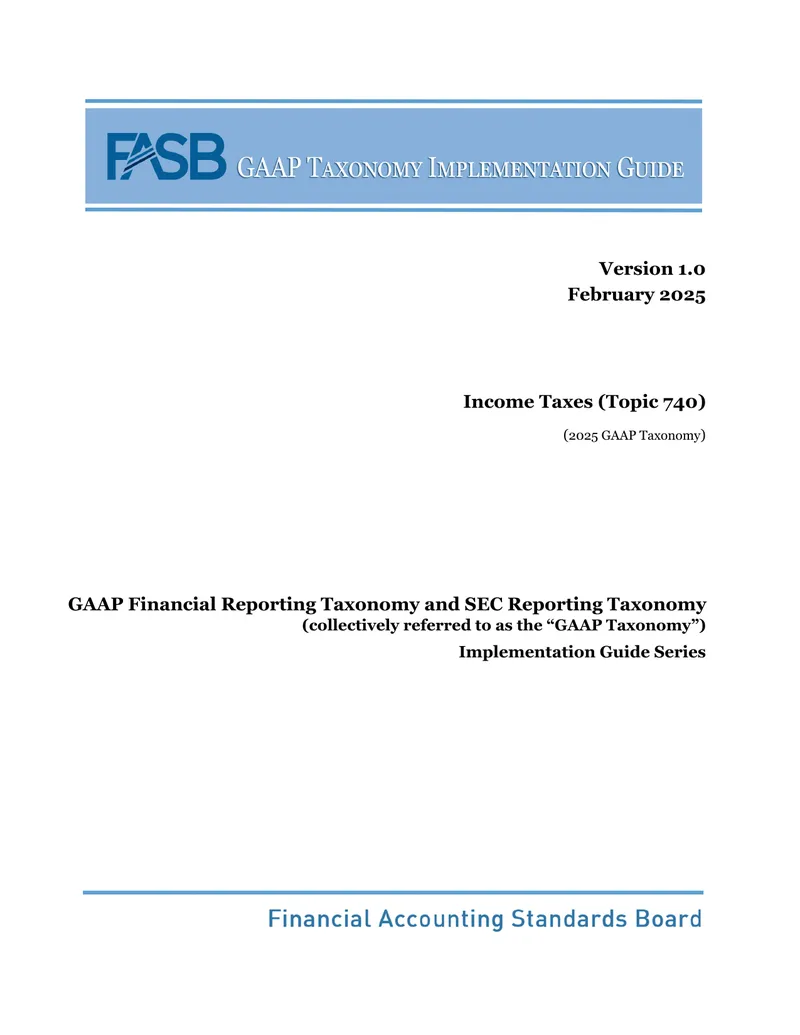 GAAP Taxonomy Implementation Guide for Income Taxes