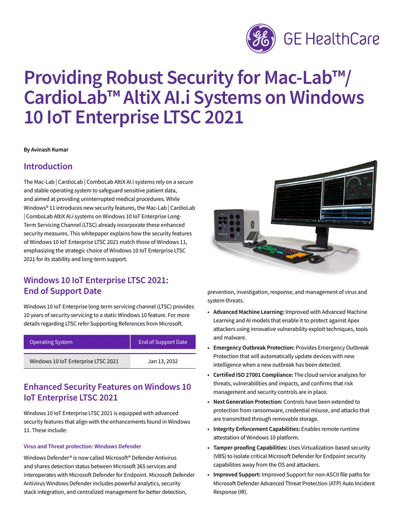 Security Features of Windows 10 IoT Enterprise LTSC 2021