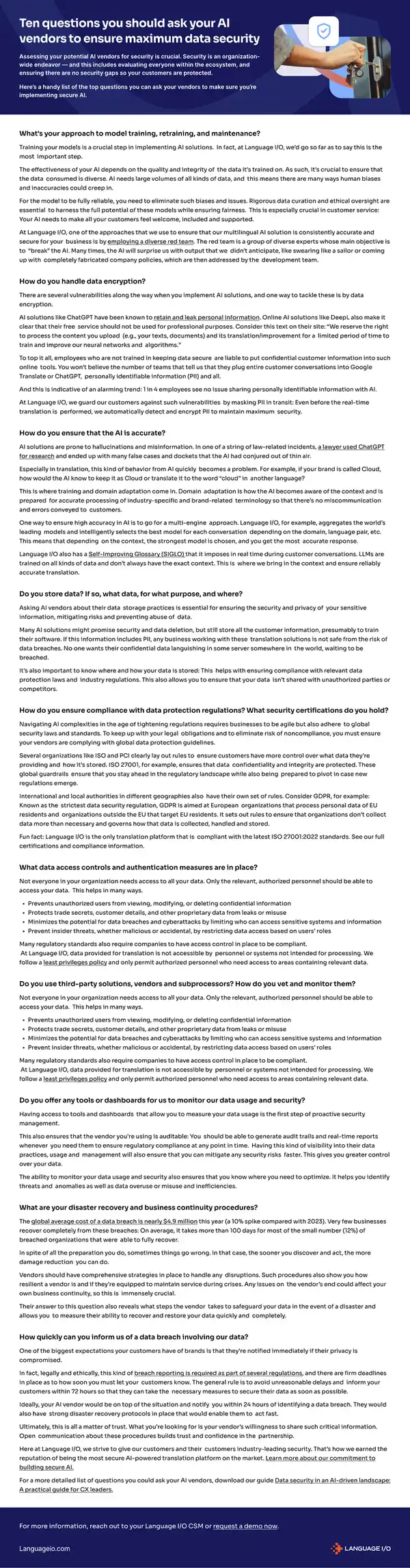 Questions for Evaluating AI Vendor Security Practices