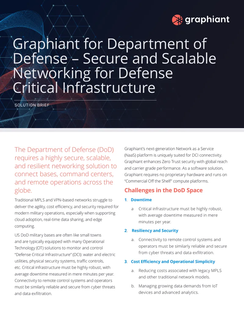 Graphiant Network as a Service for Defense Infrastructure