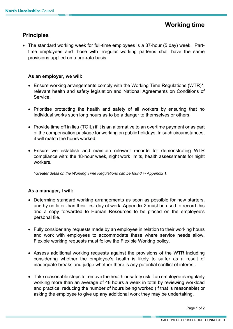 Working Time Regulations Compliance Guidelines