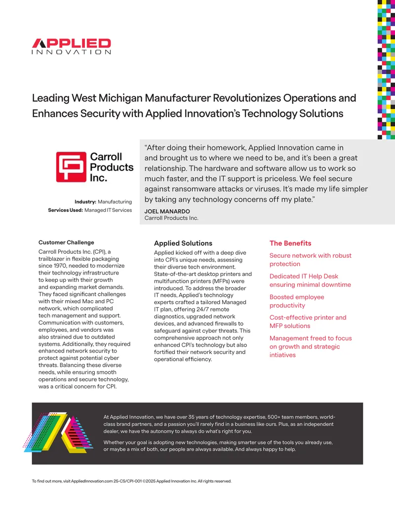Technology Solutions Implementation for Manufacturing Operations