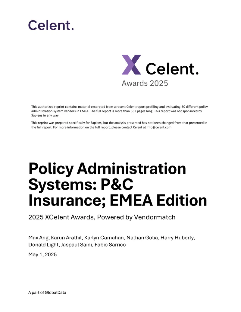 Policy Administration Systems for EMEA Property Casualty Insurance